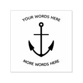 Nautisch ankerpictogram & gebogen aangepaste tekst  zelfinktende stempel (Design)