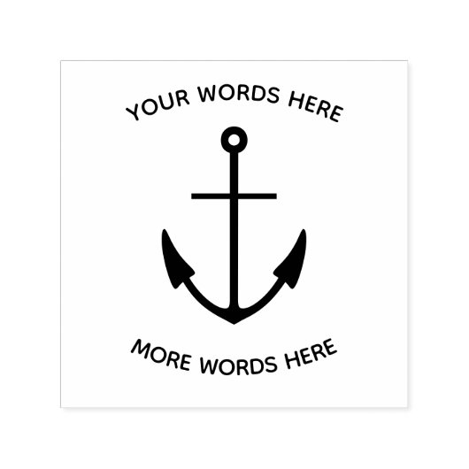 Nautisch ankerpictogram & gebogen aangepaste tekst zelfinktende stempel (Design)