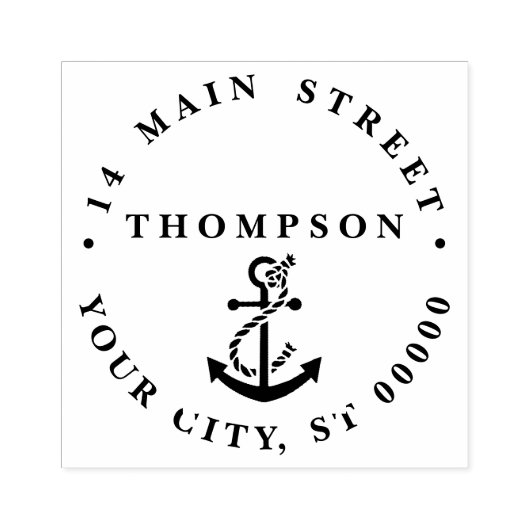  nautisch ankerschip Preppy #2 adres Rubberstempel (Afrduk)