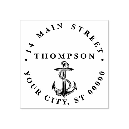  nautisch ankerschip Preppy #2 adres Rubberstempel (Afrduk)