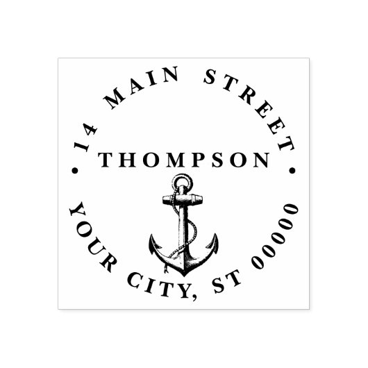  nautisch ankerschip Preppy #2 adres Rubberstempel (Afrduk)