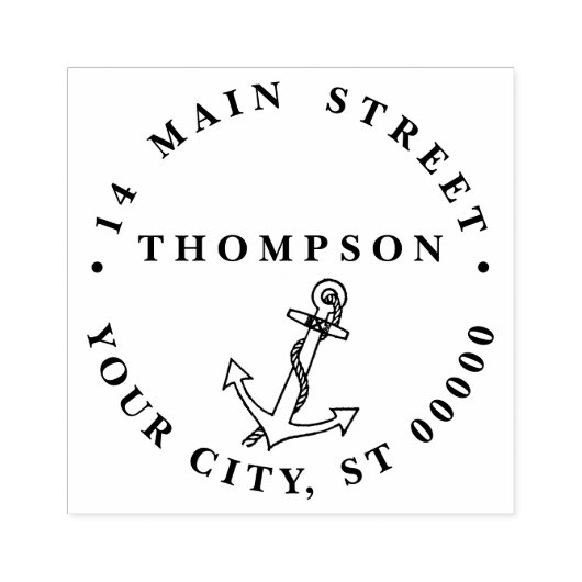  nautisch ankerschip Preppy #2 adres Rubberstempel (Afrduk)