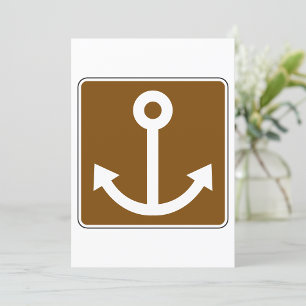 Nautisch ankersymbool Bruin marina bord Kaart