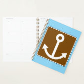 Nautisch ankersymbool bruin marina bord planner (Display)