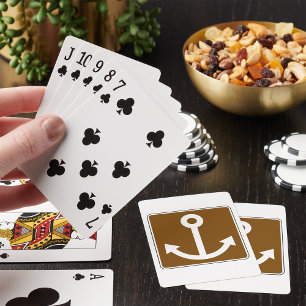 Nautisch ankersymbool bruin marina bord pokerkaarten