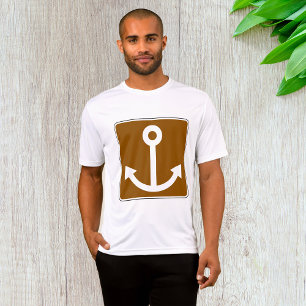 Nautisch ankersymbool bruin marina bord t-shirt