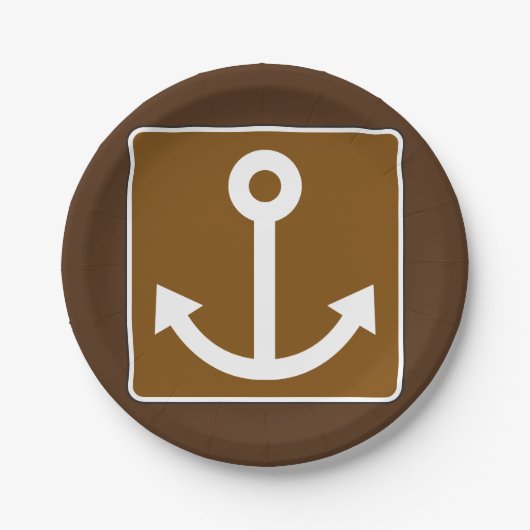 Nautisch ankerteken papieren bordje (Voorkant)