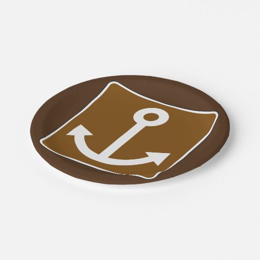 Nautisch ankerteken papieren bordje (Gekanteld)