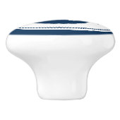 Nautisch ankertouw Navy blauw en wit Keramische Knop (Zijkant)