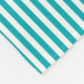 Nautisch Aqua Blauw Gele Strepen Anker Aangepast Fleece Deken (Hoek)