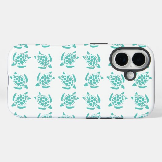 Nautisch Aqua Blauwe Zeeschildpad Patroon Case-Mate iPhone Case (Achterkant (horizontaal))