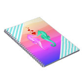 Nautisch aqua/roze/zeepaardjes die een notebook me notitieboek (Rechterzijde)