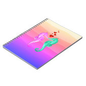Nautisch aqua/roze/zeepaardjes die een notebook me notitieboek (Linkerzijde)