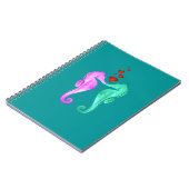 Nautisch aqua/roze/zeepaardjes die een notebook me notitieboek (Linkerzijde)