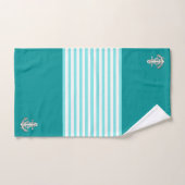 Nautisch aqua/zilver/grijs scheepsanker/wiel bad handdoek (Handdoek)