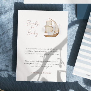 Nautisch Avontuur Baby shower Boeken voor Baby Informatiekaartje