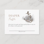 Nautisch Avontuur Wit Baby shower Luier Raffle Informatiekaartje (Voorkant)