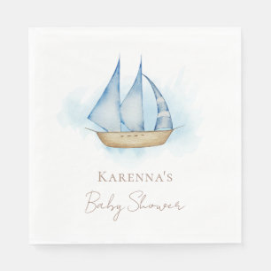 Nautisch Avontuur Wit Baby shower servetten
