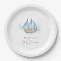 Nautisch Avontuur Witte Baby Shower Papieren Bord