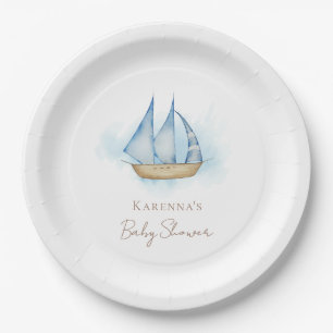Nautisch Avontuur Witte Baby Shower Papieren Bord