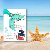 Nautisch avontuur Zeemeermin & Pirate Dual Birthda Kaart