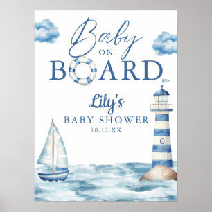 Nautisch Baby Aankomst Borrel Verwelkomingsbord Poster