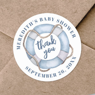 Nautisch Baby Borrel Dank Je Wel Ronde Sticker