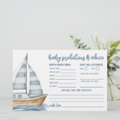 Nautisch Baby shower Advies Voorspellingen Kaart (Staand voorkant)