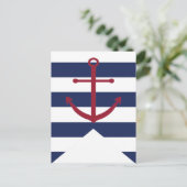Nautisch Baby shower Anchor Bunting Vlag Briefkaart (Staand voorkant)