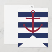 Nautisch Baby shower Anchor Bunting Vlag Briefkaart (Voorkant / Achterkant)