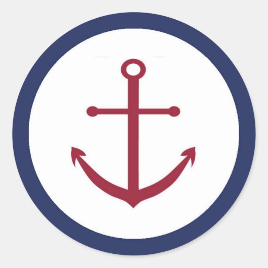 Nautisch Baby shower Ankerenvelop Afdichting Ronde Sticker (Voorkant)