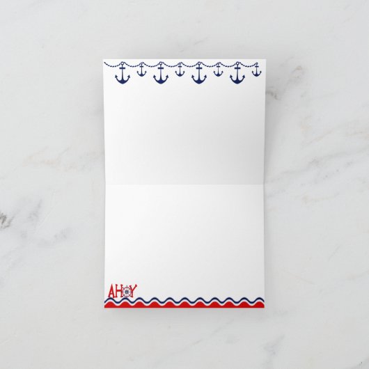 Nautisch Baby shower bedankkaart (Binnen)