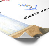 Nautisch baby shower - Bedankt voor uw komst Poster (Hoek)