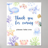 Nautisch baby shower - Bedankt voor uw komst Poster (Voorkant)