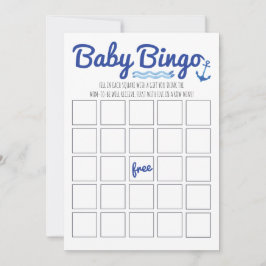 Nautisch Baby shower Bingo Kaart