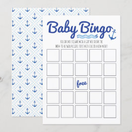 Nautisch Baby shower Bingo Kaart
