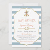 nautisch Baby shower bloemenankeruitnodiging Kaart (Voorkant)