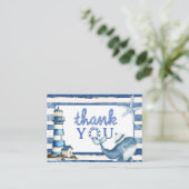 Nautisch Baby shower Blue Boy Flat Bedankt Kaarten (Staand voorkant)