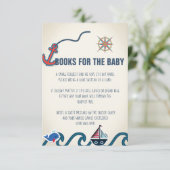 Nautisch Baby shower boeken voor de Baby Kaart (Staand voorkant)