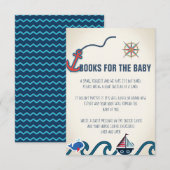Nautisch Baby shower boeken voor de Baby Kaart (Voorkant / Achterkant)