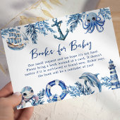 Nautisch Baby shower Book Request Enclosure Kaart
