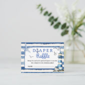 Nautisch Baby shower Boy Navy Blue Diaper Raffle Informatiekaartje (Staand voorkant)