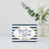 Nautisch Baby shower Breng een boek Insert Informatiekaartje (Staand voorkant)