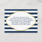 Nautisch Baby shower Breng een boek Insert Informatiekaartje (Achterkant)