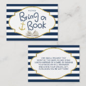 Nautisch Baby shower Breng een boek Insert Informatiekaartje (Voorkant / Achterkant)
