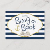 Nautisch Baby shower Breng een boek Insert Informatiekaartje (Voorkant)