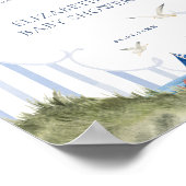 Nautisch Baby shower Cadeau Tafelteken Poster (Hoek)