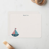 Nautisch Baby shower Dank u opmerkingen Notitiekaartje (Voorkant / Achterkant in situ)