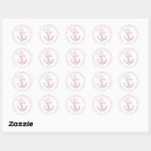 Nautisch Baby shower Dank u Sticker | roze vloer (Vel)