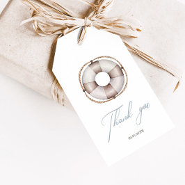 Nautisch Baby shower Dank u wel Cadeaulabel